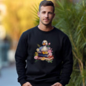 ブックラバー間抜けグースかわいいフローラ スウェットシャツ