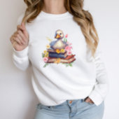 ブックラバー間抜けグースかわいいフローラ スウェットシャツ