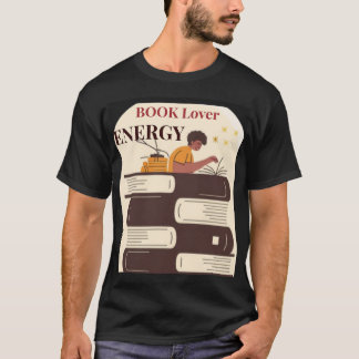 ブックラバー エネルギー ミニマル タイポグラフィ デザイン Tシャツ
