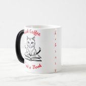 ブックラバー、コーヒーを飲む、かわいい猫たち|過去記事 モーフィングマグカップ (正面左)
