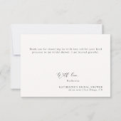 ブックラバー テーマ 本好きな文学的 ブライズシャワー サンキューカード (裏面)