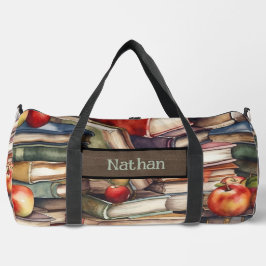 ブックラバー – ブラウンスエードモノグラムの- ダッフルバッグ