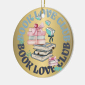 ブックラブクラブ引用文コケットピンクのシークレットサンタ セラミックオーナメント (左)