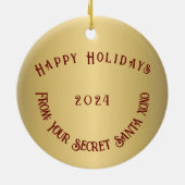 ブックラブクラブ引用文コケットピンクのシークレットサンタ セラミックオーナメント (裏面)