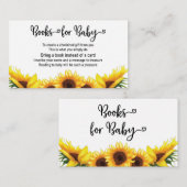 ブックリクエストひまわりフローラ赤ちゃんシャワー エンクロージャーカード (正面/裏面)