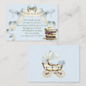 ブックリクエストアンティークキャリッジブルー金ゴールド エンクロージャーカード (正面/裏面)