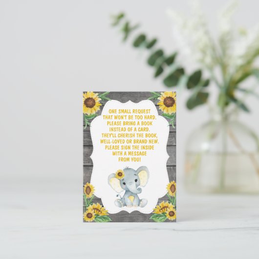 ブックリクエストカードガールエレファントシャワーイエロー エンクロージャーカード (スタンド正面)