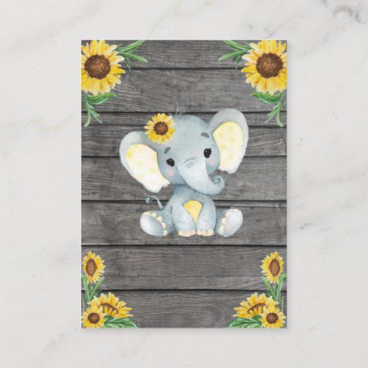 ブックリクエストカードガールエレファントシャワーイエロー エンクロージャーカード (裏面)