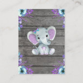 ブックリクエストカードガールエレファントシャワーパープルティール（緑がかった色） エンクロージャーカード (裏面)