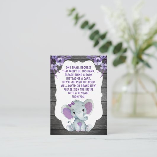ブックリクエストカードガールエレファントシャワーパープル エンクロージャーカード (スタンド正面)