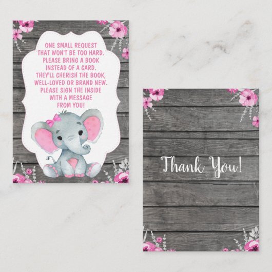 ブックリクエストカードガールエレファントシャワー エンクロージャーカード (正面/裏面)