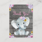 ブックリクエストカードガールエレファントピンクパープルイエロー エンクロージャーカード (裏面)