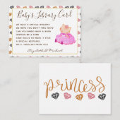 ブックリクエストカードベビーガールズシャワー1st誕生日 エンクロージャーカード (正面/裏面)