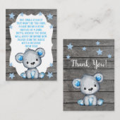 ブックリクエストカードボーイベアシャワー エンクロージャーカード (正面/裏面)