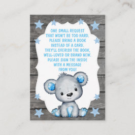 ブックリクエストカードボーイベアシャワー エンクロージャーカード