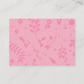 ブックリクエストカード、ピンクのフローラ赤ちゃんシャワーを持って来る エンクロージャーカード (裏面)