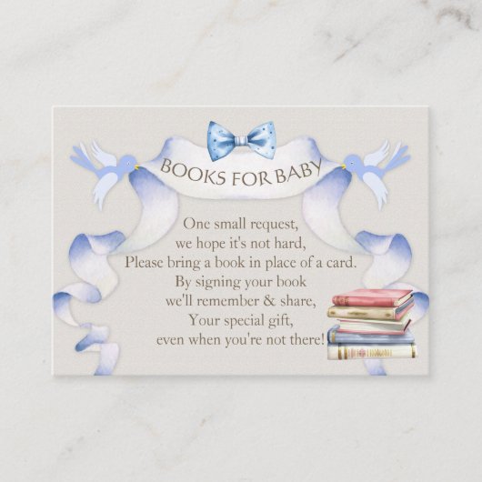 ブックリクエストクローザラインボーイブルーアイボリー エンクロージャーカード (正面)