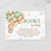 ブックリクエストテディベアグリーンホットエアバルーン エンクロージャーカード (正面)