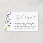 ブックリクエストパープルワイルドフラワーベビーシャワー エンクロージャーカード (正面)