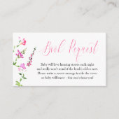 ブックリクエストピンクのワイルドフラワーベビーシャワー エンクロージャーカード (正面)