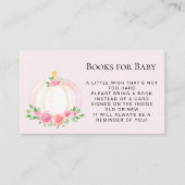 ブックリクエストピンクカボチャ赤ちゃんシャワー エンクロージャーカード (正面)