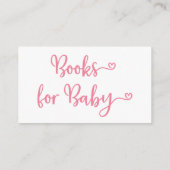 ブックリクエストピンクガールベビーシャワー招待状 エンクロージャーカード (裏面)