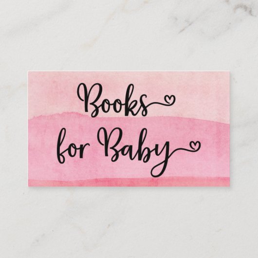 ブックリクエストピンクベガーリービーシャワー招待状 エンクロージャーカード (裏面)