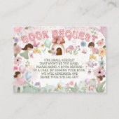 ブックリクエストピンク妖精の赤ちゃん女の子シャワーフラワー エンクロージャーカード (正面)