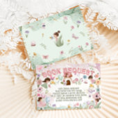 ブックリクエストピンク妖精の赤ちゃん女の子シャワーフラワー エンクロージャーカード