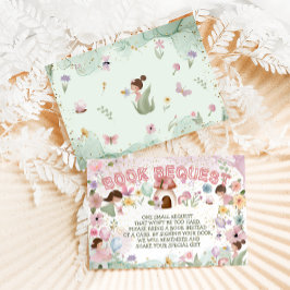 ブックリクエストピンク妖精の赤ちゃん女の子シャワーフラワー エンクロージャーカード