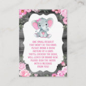 ブックリクエストピンク象シャワーフローラチケット エンクロージャーカード (正面)