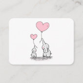 ブックリクエストピンク、ホワイトエレファントベビーシャワー エンクロージャーカード (正面)