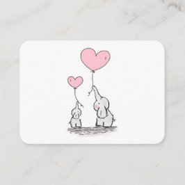 ブックリクエストピンク、ホワイトエレファントベビーシャワー エンクロージャーカード