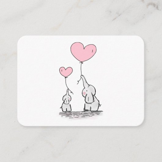 ブックリクエストピンク、ホワイトエレファントベビーシャワー エンクロージャーカード (正面)