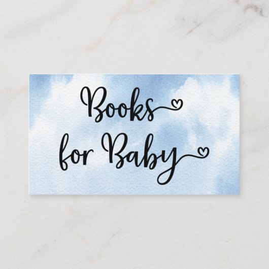 ブックリクエストブルーボーイベビーシャワー招待状 エンクロージャーカード (裏面)