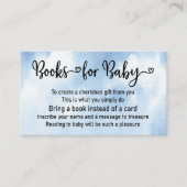ブックリクエストブルーボーイベビーシャワー招待状 エンクロージャーカード (正面)