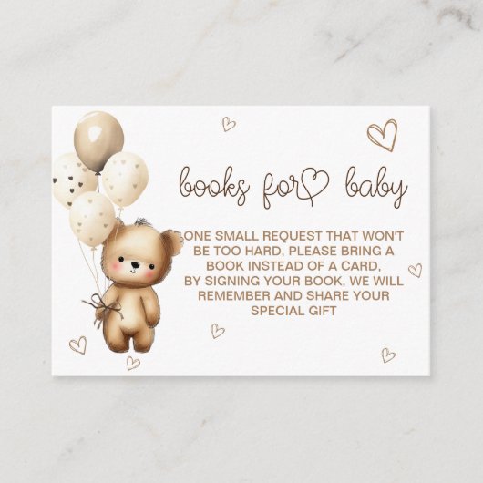 ブックリクエストベアーベージュライトブラウンシンプルボホ エンクロージャーカード (正面)