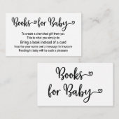 ブックリクエストベビーシャワー招待状 エンクロージャーカード (正面/裏面)