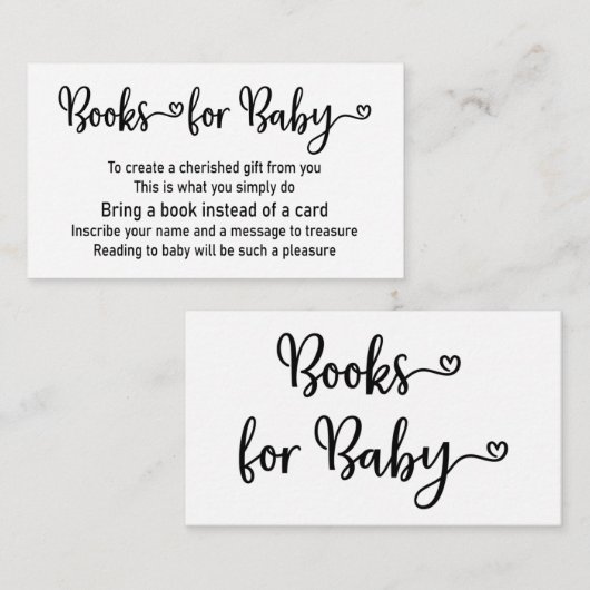 ブックリクエストベビーシャワー招待状 エンクロージャーカード (正面/裏面)
