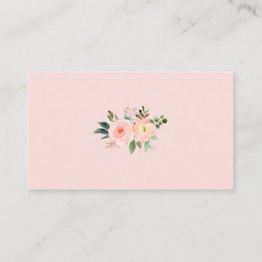 ブックリクエストベビーシャワー赤面ピンクフローラカード エンクロージャーカード (裏面)