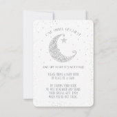 ブックリクエストムーンスター赤ちゃんシャワーシルバーホワイト 招待状 (正面)