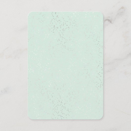 ブックリクエストムーンスター赤ちゃんシャワーシルバーミント エンクロージャーカード (裏面)