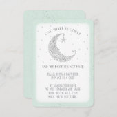 ブックリクエストムーンスター赤ちゃんシャワーシルバーミント エンクロージャーカード (正面/裏面)