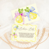 ブックリクエストレモンピンクブルーボウ赤ちゃんシャワー エンクロージャーカード