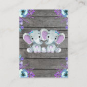 ブックリクエスト双子ゾウのシャワーパープルティール(緑がかった色) エンクロージャーカード (裏面)