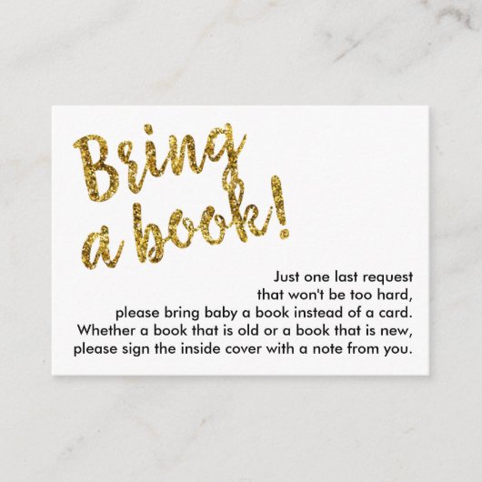 ブックリクエスト挿入エンクロージャカード、金ゴールドグリッター エンクロージャーカード (正面)