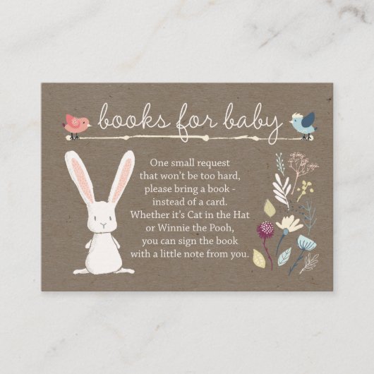 ブックリクエスト挿入カード – 本を持って来る – うさぎ エンクロージャーカード (正面)