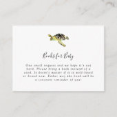 ブックリクエスト水の色ウミガメ赤ちゃんシャワー エンクロージャーカード (正面)