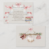 ブックリクエスト物干しガールピンクアイボリー エンクロージャーカード (正面/裏面)