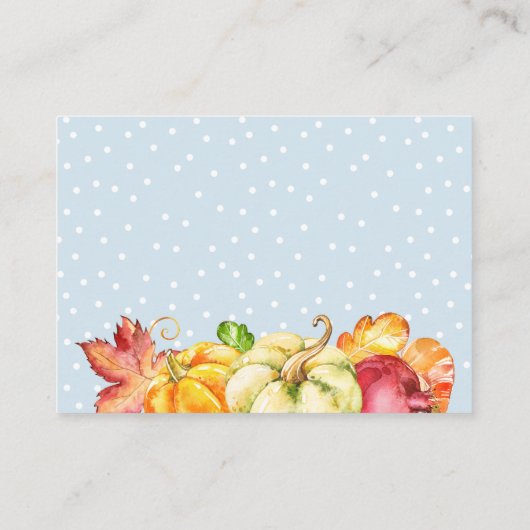 ブックリクエスト秋カボチャ男の子の赤ちゃんシャワーを持参 エンクロージャーカード (裏面)